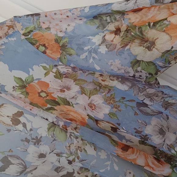 🌞Ava James Floral Sheer Cardigan ~ Size L - Picture 4 of 9